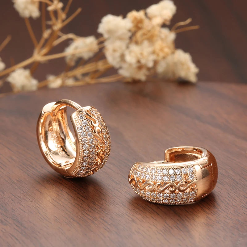 Antique Gold Zirconia Earrings