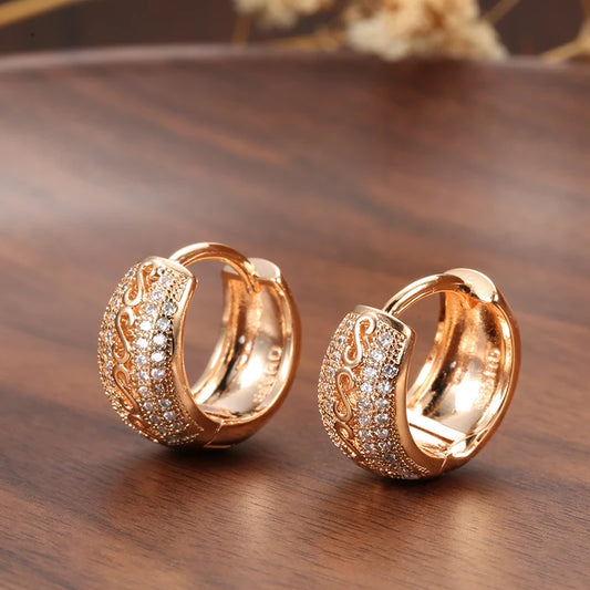 Antique Gold Zirconia Earrings