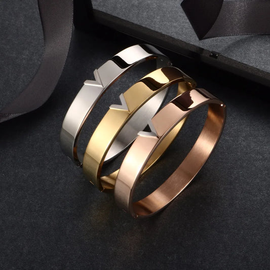 V Shape Metallic Bangles