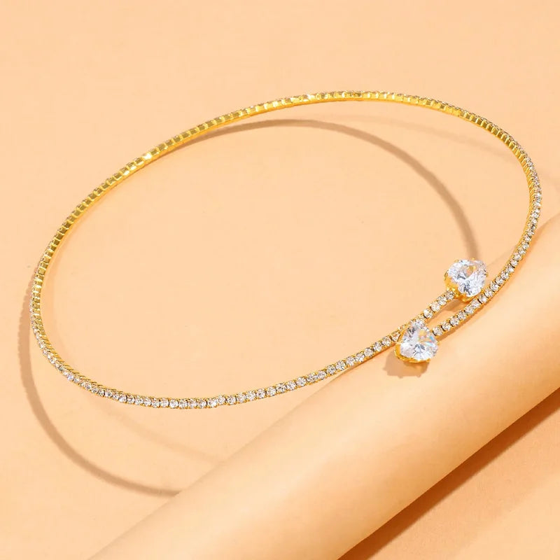 Sparkling Solitaire Choker Necklace