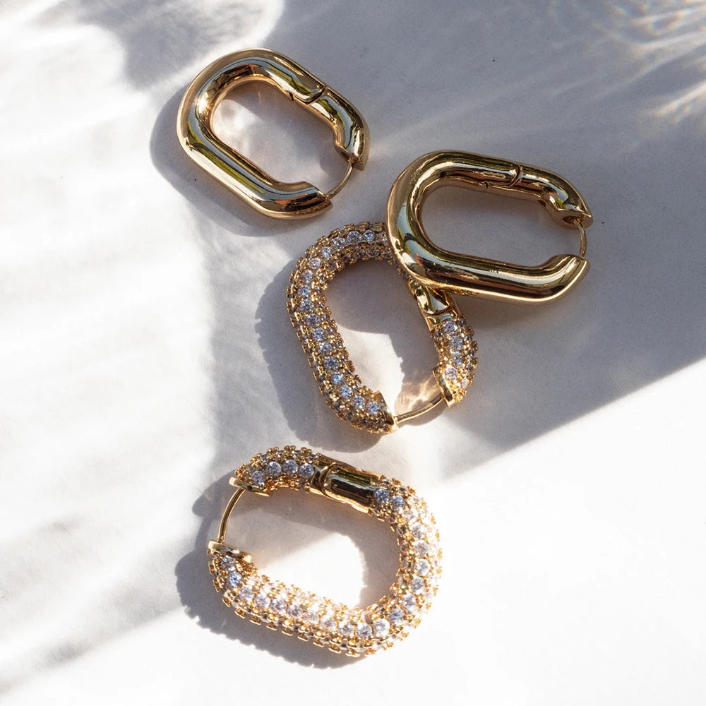 Luxe Zircon Huggie Hoops